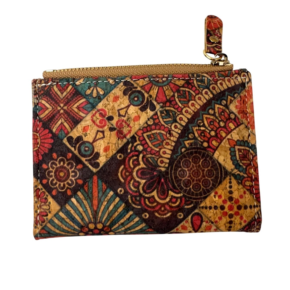 Corkcho Patchwork Mandala Print Small Zip Around … - image 2